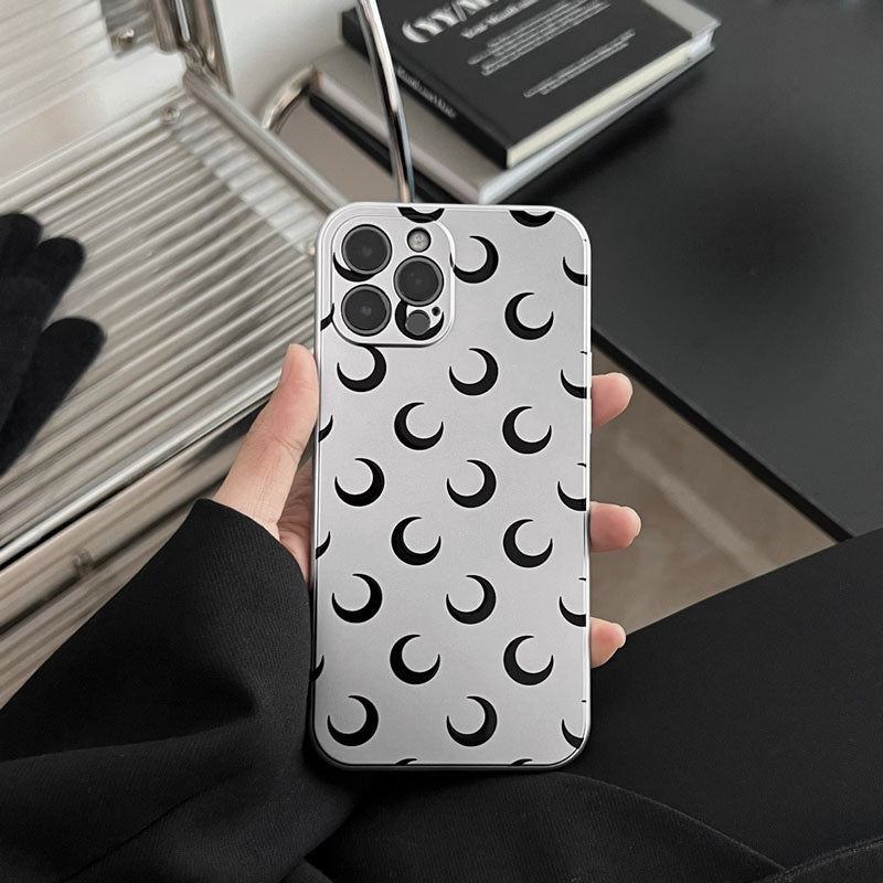ムーンパターンシルバーiPhoneケース