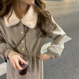 ボアカラーツイードワンピース