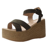 クロスベルトウェッジソールサンダル