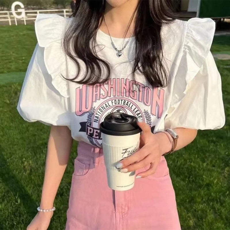 ヴィンテージピンクパフTシャツ