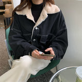 ボアカラーデニムジャケット