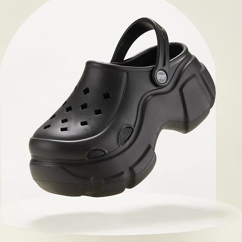 ワンカラー厚底ラバーサンダル