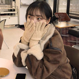 ワンカラーシャギー手袋