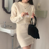 ケーブルニットスイッチングワンピース