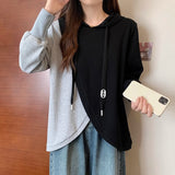 バイカラーアシンメトリーフーディー