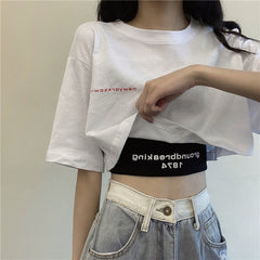 ロゴタンクトップ&クロップドTシャツSET