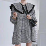 ビッグカラーパターンティアードワンピース