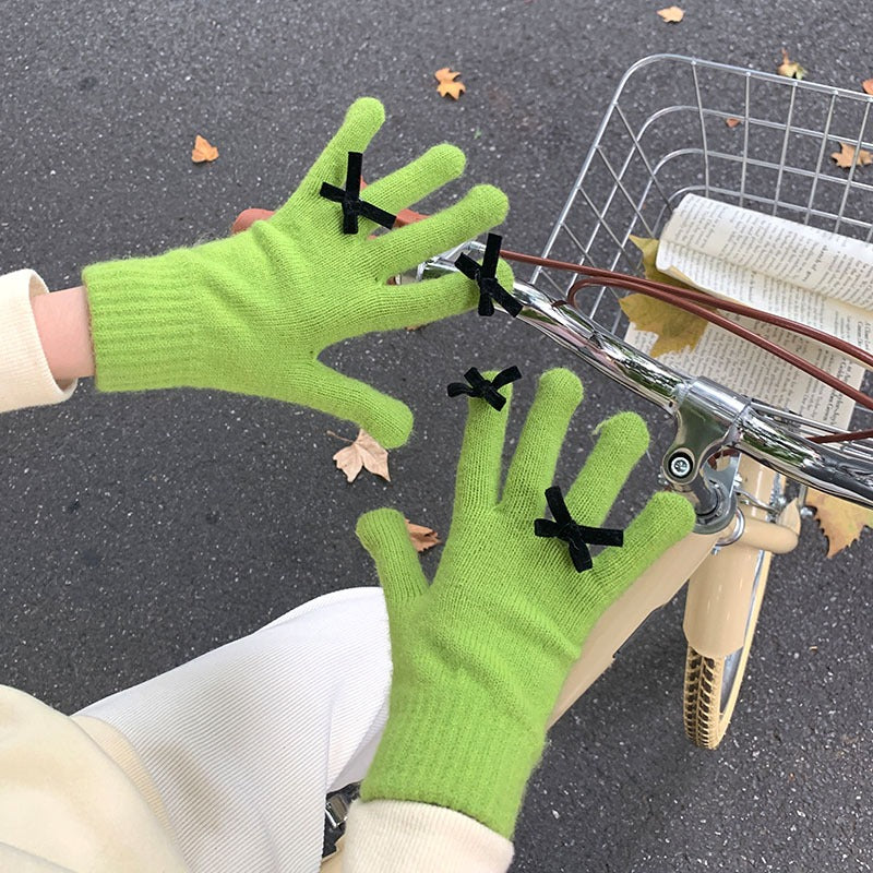 ミニリボンカラー手袋