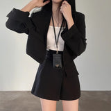 クロップドジャケット&ミニスカートSET