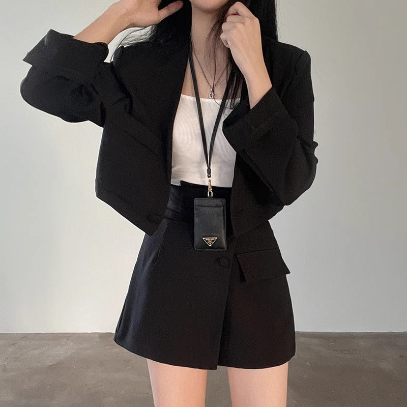 クロップドジャケット&ミニスカートSET