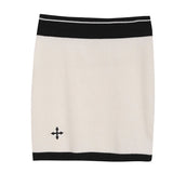 クロスマークリブトップス&リブスカートSET