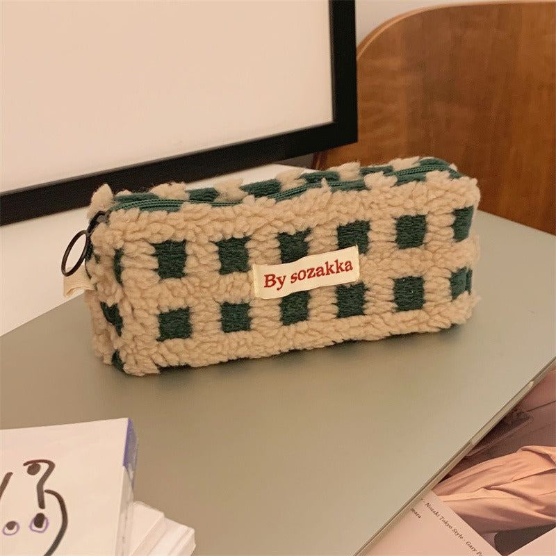 チェックファーペンケース