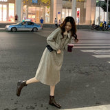 ボアカラーツイードワンピース