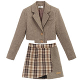 ブリティッシュジャケット&チェックスカートSET