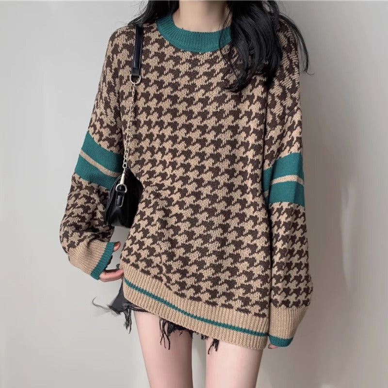 カジュアル千鳥ニット