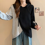 バイカラーアシンメトリーフーディー