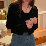 フロントタイリブカーディガン