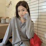 ベア刺繍カラーカーディガン