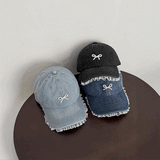 パールリボンデニムキャップ