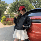 リボンレーストラックウィンドブレーカー