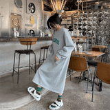 クルーネックスウェットマキシワンピース