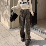 レオパードルーズワイドデニム