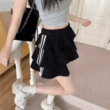 トラックティアードジャージスカート