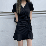 サイドギャザーラップワンピース