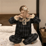 タータンチェックフリルルームウェア