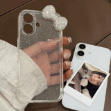 ラメストーンリボンiPhoneケース