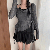 アシンメトリーカシュクールトップス