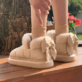 バックリボンスムースブーツ