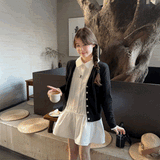 ペプラムシャツワンピース