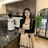 フラワーシフォンティアードワンピース