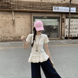 フリルチュニックペプラムTシャツ