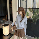 ワンポイントケーブルポロニット