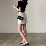 アシンメトリーリブニット