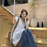 フラワーティアードチュニックワンピース