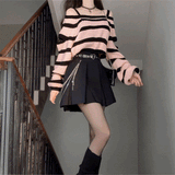 ブラックピンクボーダーニット