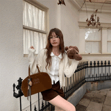 ラウンドカラーソフトブラウス