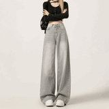 ライトグレーウォッシュストレートデニム