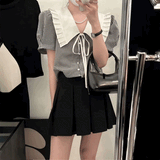 ロイヤルカラーギンガムブラウス