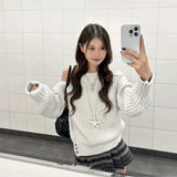 ワンショルダーローゲージニット