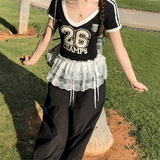 カラーティアードフリルレイヤードスカート