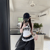 ウエストフリルタックパンツ