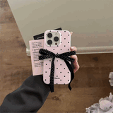 【iPhone17対応】ドットリボンフレンチiPhoneケース