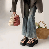 スリムクロスベルトハイソールサンダル