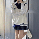 ブルーホワイトニットベスト