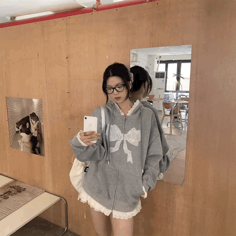 レースリボンフレンチグレーパーカー – GIRLS CRUSH レースリボンフレンチグレーパーカー – GIRLS CRUSH