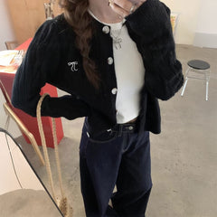 ミニリボンロゴカーディガン